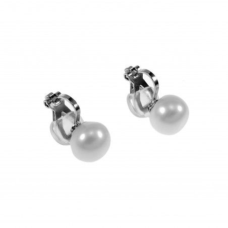 10mm Witte Zoetwater Parel Clip-on Oorbellen Dames - Parel Oorclips