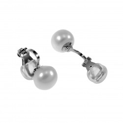 10mm Witte Zoetwater Parel Clip-on Oorbellen Dames - Parel Oorclips