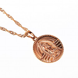 Ketting met Maagd Guadalupe Hanger - Rose Gold Plated Sieradenset