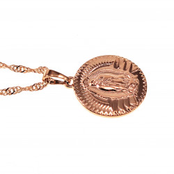 Ketting met Maagd Guadalupe Hanger - Rose Gold Plated Sieradenset