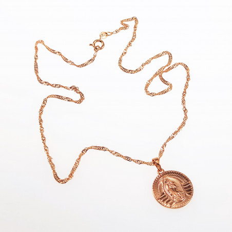 Ketting met Maagd Guadalupe Hanger - Rose Gold Plated Sieradenset