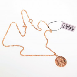 Ketting met Maagd Guadalupe Hanger - Rose Gold Plated Sieradenset