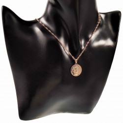 Ketting met Maagd Guadalupe Hanger - Rose Gold Plated Sieradenset