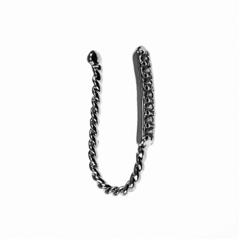 Fake Neuspiercing met Zirkonias Gedraaide U-vormig Plated Fake Neuspiercing met Zirkonias Gedraaide U-vormig Plated