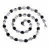 60cm x 9mm Koffieboon Ketting UnisexStalen Zilver Kleur/Zwart PVD