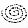 60cm x 9mm Koffieboon Ketting UnisexStalen Zilver Kleur/Zwart PVD