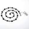 60cm x 9mm Koffieboon Ketting UnisexStalen Zilver Kleur/Zwart PVD