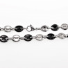 60cm x 9mm Koffieboon Ketting UnisexStalen Zilver Kleur/Zwart PVD