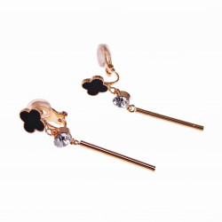 Ovale Clip-on Oorbellen met Parel Zirkonia's Rosé Gold Plating