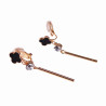 Ovale Clip-on Oorbellen met Parel Zirkonia's Rosé Gold Plating