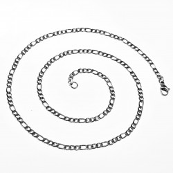 3mm Figaro Ketting Dames Heren Stalen Zilver Kleur Schakelketting