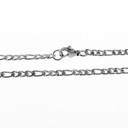 3mm Figaro Ketting Dames Heren Stalen Zilver Kleur Schakelketting