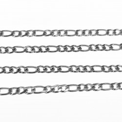 3mm Figaro Ketting Dames Heren Stalen Zilver Kleur Schakelketting