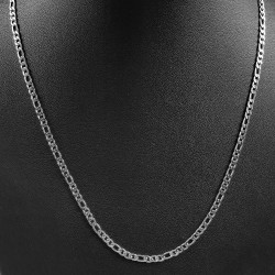 3mm Figaro Ketting Dames Heren Stalen Zilver Kleur Schakelketting
