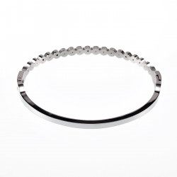 Kristal Bangle Dames - Armband met Cirkels - Stalen Zilverkleur