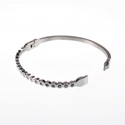 Kristal Bangle Dames - Armband met Cirkels - Stalen Zilver Kleur