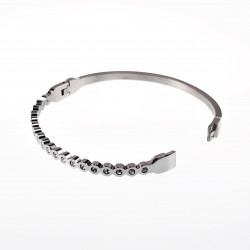 Kristal Bangle Dames - Armband met Cirkels - Stalen Zilverkleur