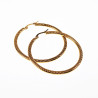 ∅45mm Oorringen Dames - Stalen Goud Kleur - Gestreepte Oorbellen