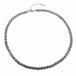 47cm x 6mm Vossenstaart Ketting Dames - Stalen Zilverkleur - Verstelbaar Schakelketting