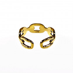 Schakel Ring Dames - Stalen Goud Kleur - Verstelbaar Ring