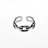Schakel Ring Dames - Stalen Zilverkleur - Verstelbaar Ring