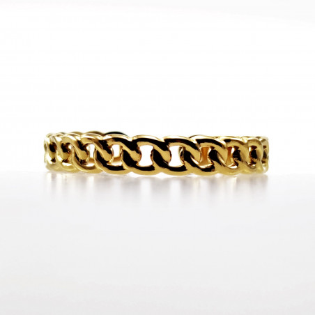 Cubaanse Ring Dames Stalen Goud Kleur Verstelbaar Ring Schakelring