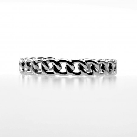 Cubaanse Ring Dames Stalen Zilver Kleur Verstelbaar Ring Schakelring