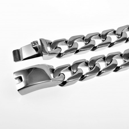 21cm x 14mm Gourmet Armband Heren - Roestvrij Stalen - Schakelarmband