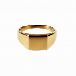 Smalle Zegelring Dames en Heren - Stalen Goud Kleur - Unisex Ring