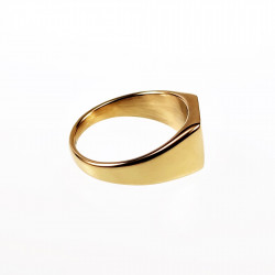 Smalle Zegelring Dames en Heren - Stalen Goud Kleur - Unisex Ring