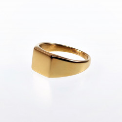 Smalle Zegelring Dames en Heren - Stalen Goud Kleur - Unisex Ring