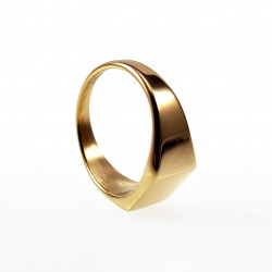 Smalle Zegelring Dames en Heren - Stalen Goud Kleur - Unisex Ring