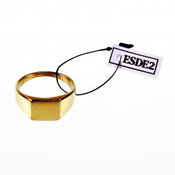 Smalle Zegelring Dames en Heren - Stalen Goud Kleur - Unisex Ring