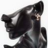 Kruisvormige Clip-on Oorbellen met Kristallen - Rosé Gold Plating - Oorclips Dames