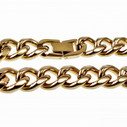 21cm x 13mm Cubaanse Armband Dames Heren - Gepolijste Stalen Goudkleur - Schakelarmband
