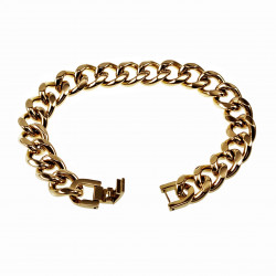 21cm x 13mm Cubaanse Armband Dames Heren - Gepolijste Stalen Goudkleur - Schakelarmband