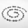 Halsketting Dames Oneindigheids Stalen Zilver Infinity Schakelketting