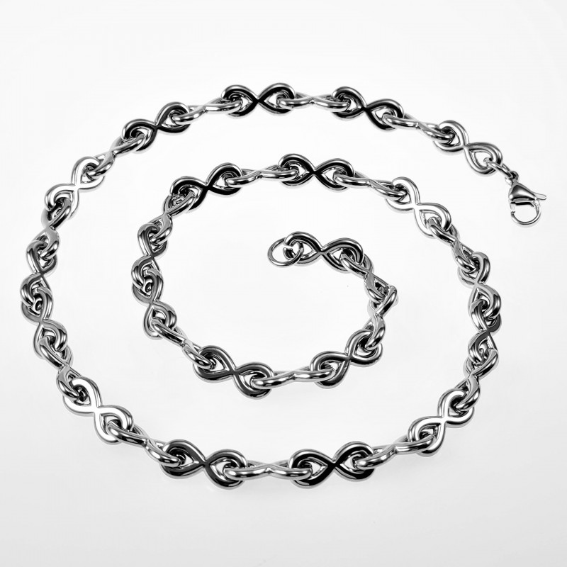 Halsketting Dames Oneindigheids Stalen Zilver Infinity Schakelketting Halsketting Dames Oneindigheids Stalen Zilver Infinity Schakelketting