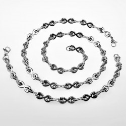 Halsketting Dames Oneindigheids Stalen Zilver Infinity Schakelketting