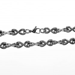 Halsketting Dames Oneindigheids Stalen Zilver Infinity Schakelketting