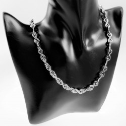 Halsketting Dames Oneindigheids Stalen Zilver Infinity Schakelketting