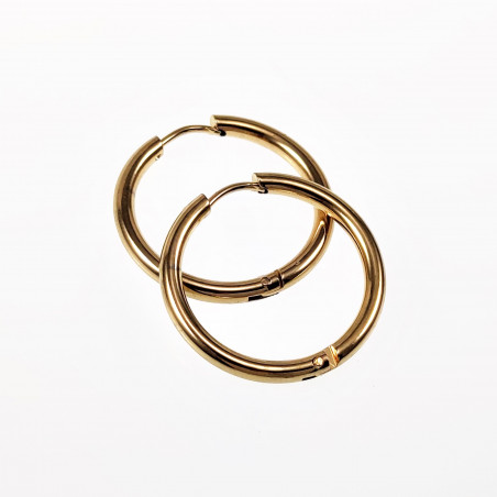 ∅20mm x 2,5mm Oorringen Unisex - Stalen Goud Kleur - Ronde Oorbellen
