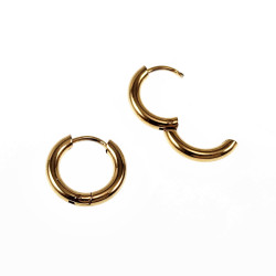 ∅10mm x 2,5mm Oorringen Unisex - Stalen Goud Kleur - Ronde Oorbellen