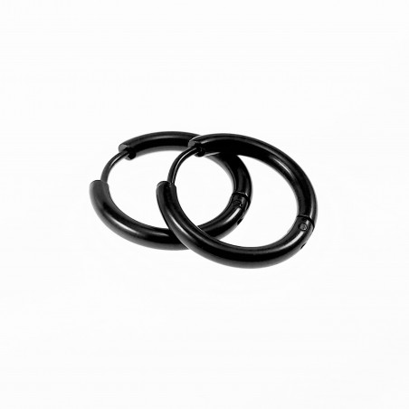 ∅14mm 2,5mm Oorringen Unisex Zwart PVD Coating Stalen Ronde Oorbellen
