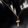 Ketting + Ankh-Kruishanger + Ankh-Oorbellen Dames Stalen Goud Kleur