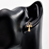 Ketting + Ankh-Kruishanger + Ankh-Oorbellen Dames Stalen Goud Kleur