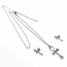 Ankh Ketting-Set Dames - Stalen Zilverkleur - Ketting + Ankh-Kruishanger + Ankh-Oorbellen