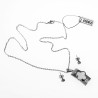 Sieraden Set - Klaverblad Ketting + Knopjes Oorbellen Dames - Stalen
