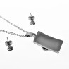 Sieraden Set - Klaverblad Ketting + Knopjes Oorbellen Dames - Stalen