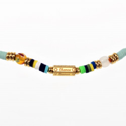Polymeerklei Ketting Dames - Turquoise Halsketting - Verguld Stalen - Boho-Stijl Ketting